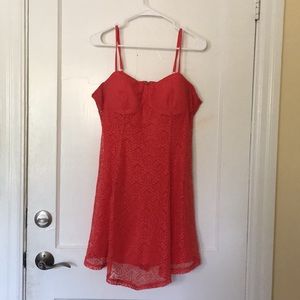 Coral lace dress
